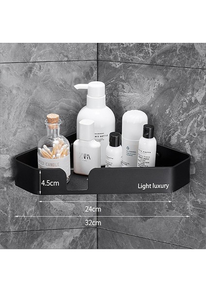 Siyah Üçgen Duvara Monte Köşe Depolama Rafı Siyah Banyo Rafı Duş Depolama Üçgen Raflar Havlu Bar Banyo Donanım Aksesuarları (Yurt Dışından)