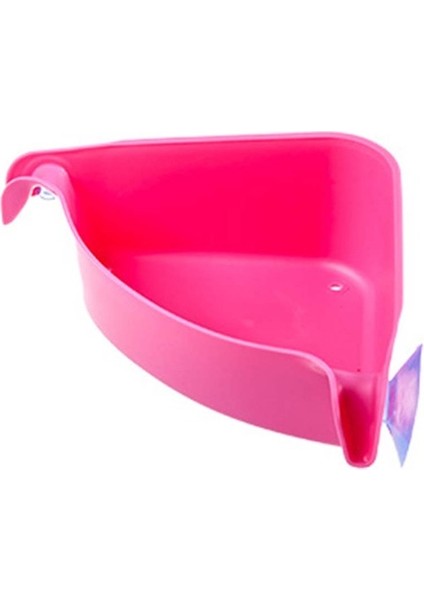 Pembe Taşınabilir Pp Üçgen Vantuz Mutfak Banyo Aksesuarı Köşe Depolama Rafı Duş Rafı Banyo Depolama Emme (Yurt Dışından)