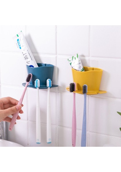 Pembe Duvara Monte Diş Fırçası Tutucu Bardak Tutucu Banyo Seti Diş Fırçası Tutucu Delikli Fincan Depolama Raf Takım Elbise Banyo Aksesuarları (Yurt Dışından) fiyatları