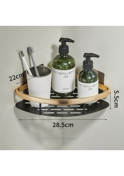 Kalınlaşmak Altın 1 Adet Banyo Köşe Rafı Sondaj Olmadan Paslanmaz Uzay Alüminyum Duş Depolama Rafı Şampuan Tutucu Banyo Aksesuarları (Yurt Dışından)