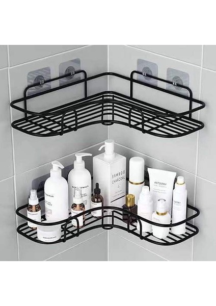 Beyaz 1/2 Adet Banyo Rafı Duş Duvara Monte Şampuan Depolama Tutucu Vantuz ile Hiçbir Sondaj Mutfak Depolama Banyo Aksesuarları (Yurt Dışından)