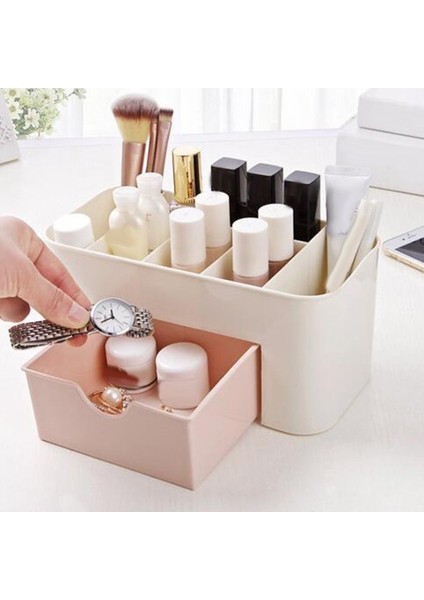 Pembe Masaüstü Kozmetik Kutusu Küçük Çekmeceli Plastik Masaüstü Kozmetik Durumda Banyo Saklama Kutusu Ev Çok Fonksiyonlu Takı Makyaj Kutusu (Yurt Dışından) modelleri