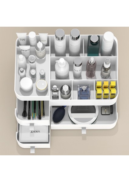 009 Organizatör Makyaj Kozmetik Depolama Makyaj Takı Ruj Banyo Dresser Çekmece Kutusu Yüksek Kaliteli Makyaj Organizatör (Yurt Dışından) indirimleri