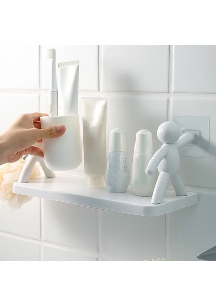 Pembe Dropshipme Banyo Rafı Hiçbir Matkap Duş Depolama Duvar Kozmetik Şampuan Sabun Organizatör Çok Amaçlı Wc Banyo Aksesuarları (Yurt Dışından) fırsatları