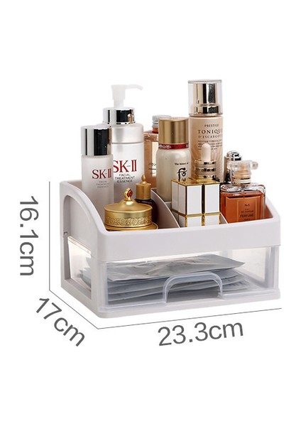 Tek Katmanlı Plastik Makyaj Saklama Kutusu Banyo Kozmetik Organizatör Masaüstü Makyaj Takı Saklama Kutusu Çeşitli Eşyalar Masa Dolabı Konteyner (Yurt Dışından)