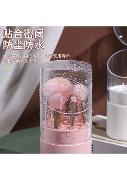 C Fırçasız 21 Delik Makyaj Fırçası Saklama Kutusu Yuvarlak Yüksek Değerli Toz Geçirmez Şeffaf Makyaj Fırçası Kapaklı Kova Büyük Kapasiteli Makyaj Fırçası (Yurt Dışından) modelleri