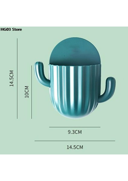 Pk 4 Renk 14.5*14.5 cm Diş Fırçası Tutucu Duvar Kendinden Yapışkanlı Dikişsiz Kaktüs Depolama Raf Kutusu Organizatör (Yurt Dışından)