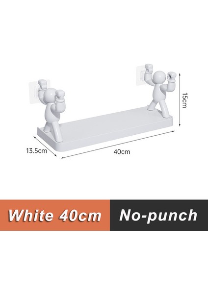 Beyaz 40CM Banyo Rafı Duş Depolama Rafı Çok Fonksiyonlu Organizatör Hiçbir Matkap Havlu Askısı ile Duvara Monte Banyo Aksesuarları 30/40CM (Yurt Dışından)