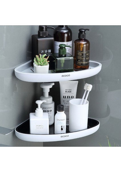 Gri Köşe Ecoco Duvara Monte Banyo Depolama Rafları Duvar Ücretsiz Delme Depolama Rafları Şampuan Rafı Havlu Askısı Banyo, Mutfak Için (Yurt Dışından) indirimleri