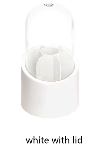 A-Beyaz 360° Çok Fonksiyonlu Dönen Kalem Tutucu Kalem Makyaj Fırça Kovası Toz Geçirmez Kozmetik Saklama Kutusu Bölmesi Masaüstü Organizatör (Yurt Dışından)