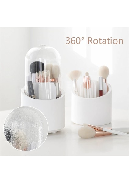 A-Beyaz 360° Çok Fonksiyonlu Dönen Kalem Tutucu Kalem Makyaj Fırça Kovası Toz Geçirmez Kozmetik Saklama Kutusu Bölmesi Masaüstü Organizatör (Yurt Dışından) modelleri