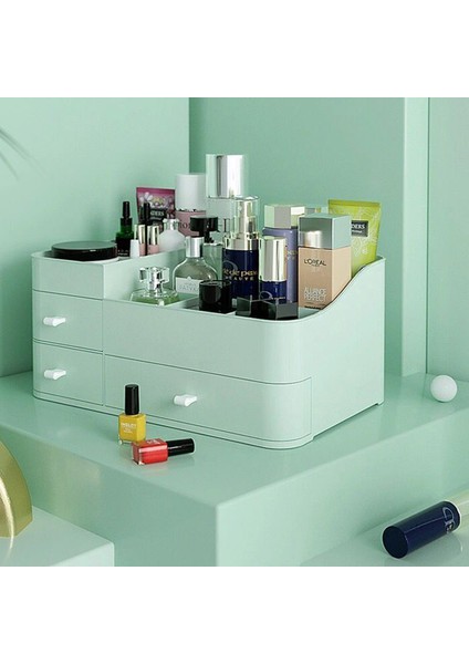 1 Dwawers Beyaz Makyaj Organizatör Çekmece Büyük Kapasiteli Kozmetik Saklama Kutusu Takı Organizatörler Kadın Cilt Bakımı Tuvalet Masası Tırnak Güzellik Durumda (Yurt Dışından) fırsatları