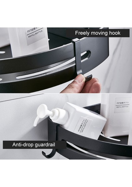 S-Dikdörtgen-1 Katlı Banyo Raf Organizatör Matkap Yok Üçgen Havlu Duş Depolama Rafı Siyah Köşe Rafları Duvara Monte Alüminyum Şampuanlık (Yurt Dışından) fiyatları