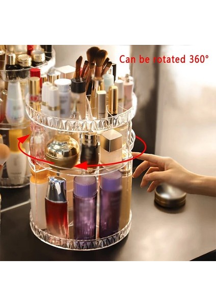 Elmas Desenli Tuvalet Masası Saklama Kutusu 360 Derece Döndürme Cilt Bakımı Ürün Rafı Moda Akrilik Makyaj Organizatör Kozmetik Ruj Kutusu Için (Yurt Dışından) fırsatları