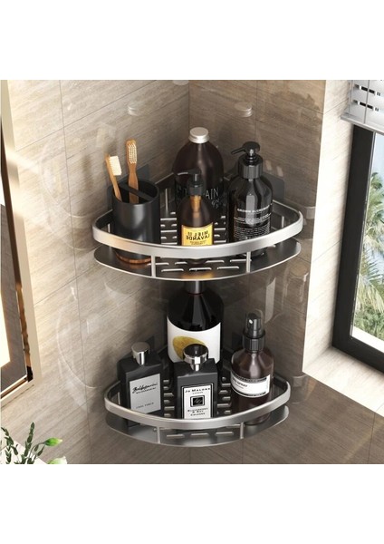 Yükseltme Tr-Gümüş 1 Banyo Organizatör Raf No-Matkap Duvara Montaj Köşe Raf Duş Depolama Rafı Wc Şampuan Organizatör Banyo Aksesuarları (Yurt Dışından) modelleri