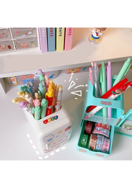 Çikolata Kawaii Organizatör Buzdolabı Kalem Tutucu Öğrenci Sevimli Büyük Kapasiteli Masaüstü Organizatör Depolama Yaratıcı Tüp Tatlı Kalem Kutusu (Yurt Dışından) fiyatları