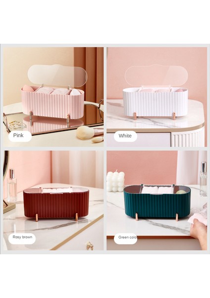 Kırmızı Masaüstü Kozmetik Saklama Kutusu Toz Geçirmez Makyaj Organizatör Pamuklu Pedler Swablar Güzellik Yumurta Tutucu Banyo Takı Organizatör (Yurt Dışından) fırsatları