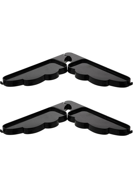 Black-2pcs Yorede Köşe Banyo Rafı Tezgah Tuvalet Rafı Banyo Organizatör Katlanabilir Depolama Rafı Yumruksuz Banyo Aksesuarları (Yurt Dışından)