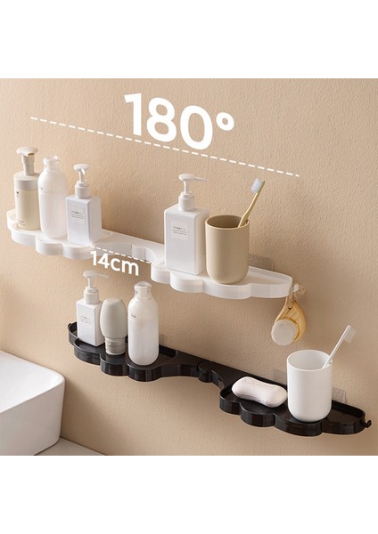 Black-2pcs Yorede Köşe Banyo Rafı Tezgah Tuvalet Rafı Banyo Organizatör Katlanabilir Depolama Rafı Yumruksuz Banyo Aksesuarları (Yurt Dışından)