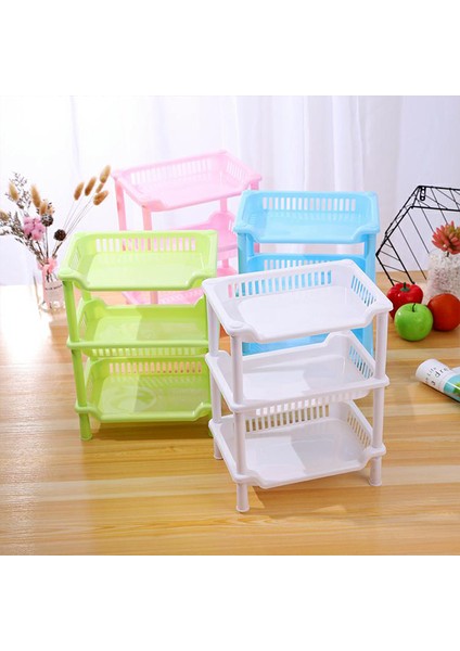 Dört Katmanlı Pembe C 3/4 Katmanlı Plastik Mutfak Depolama Rafı Banyo Organizatör Raf Kare Üçgen Köşe Tutucu Raf Istiflenebilir (Yurt Dışından)