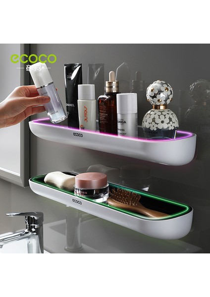 Siyah A Ecoco Duvara Monte Banyo Depolama Rafları Havlu Askısı Duş Rafı Tuvalet Organizatör Banyo Mobilya Aksesuarları (Yurt Dışından) fiyatları