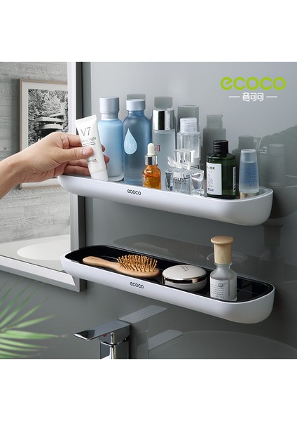 Siyah A Ecoco Duvara Monte Banyo Depolama Rafları Havlu Askısı Duş Rafı Tuvalet Organizatör Banyo Mobilya Aksesuarları (Yurt Dışından) modelleri