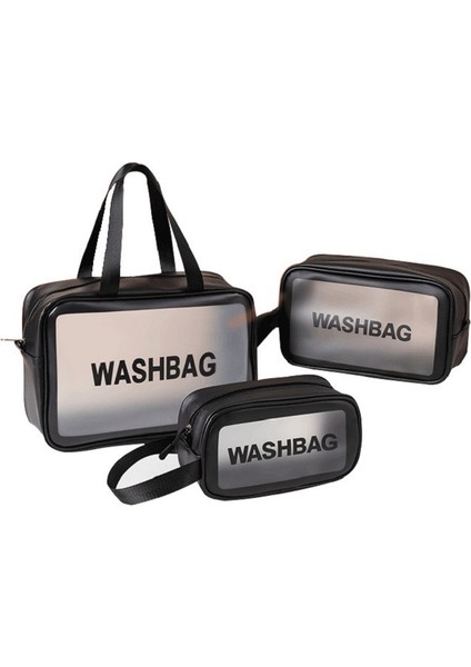 Beyaz S Wbboomıng 3 Renk Seyahat Pu + Pvc Kozmetik Çantaları Şeffaf Şeffaf Fermuar Makyaj Çantaları Organizatör Banyo Yıkama Makyaj Çantaları Kılıf (Yurt Dışından) fırsatları