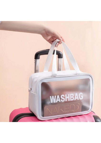Beyaz S Wbboomıng 3 Renk Seyahat Pu + Pvc Kozmetik Çantaları Şeffaf Şeffaf Fermuar Makyaj Çantaları Organizatör Banyo Yıkama Makyaj Çantaları Kılıf (Yurt Dışından) indirimleri