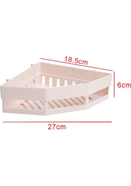 Gri Yumruksuz Köşe Raf Şampuan Malzemeleri Banyo Rafları Banyo Dikişsiz Tripod Depolama Rafı Tutucu Duş (Yurt Dışından)