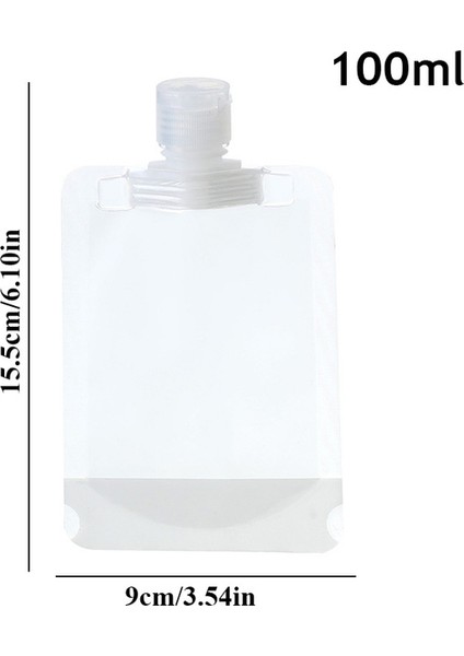 100 ml 30/50/100 ml Yeniden Kullanılabilir Seyahat Boyutu Sızdırmaz Doldurulabilir Torbalar Kozmetik Kapları Şampuan Losyon Sıvı Dağıtıcı Ambalaj (Yurt Dışından)