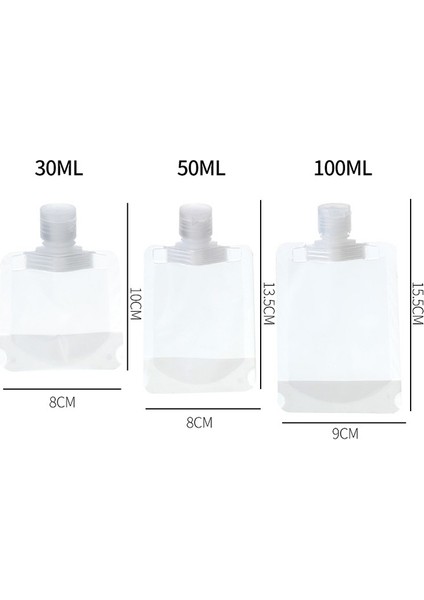 100 ml 30/50/100 ml Yeniden Kullanılabilir Seyahat Boyutu Sızdırmaz Doldurulabilir Torbalar Kozmetik Kapları Şampuan Losyon Sıvı Dağıtıcı Ambalaj (Yurt Dışından) fırsatları