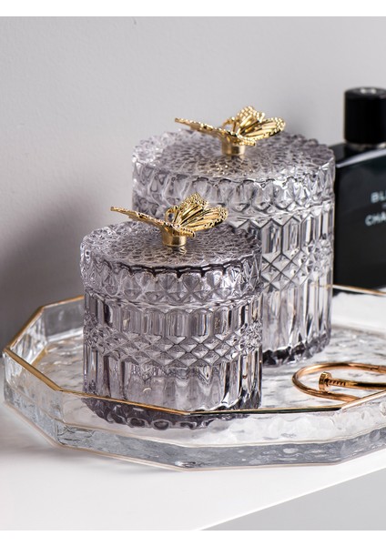 Yeşil S 1 Adet 1 Iskandinav Ev Masaüstü Dekorasyon Cam Mücevher Kutusu Makyaj Organizatör Saklama Kabı Pamuklu Çubukla Kutusu Ruj Tutucu (Yurt Dışından) modelleri