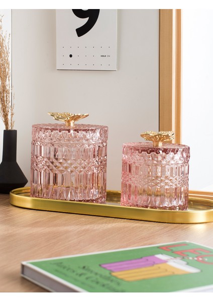 Yeşil S 1 Adet 1 Iskandinav Ev Masaüstü Dekorasyon Cam Mücevher Kutusu Makyaj Organizatör Saklama Kabı Pamuklu Çubukla Kutusu Ruj Tutucu (Yurt Dışından) indirimleri