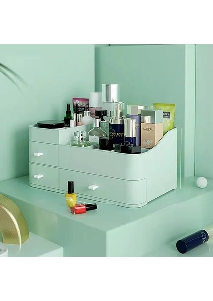 B-Green M Up Organizatör Kutusu Cosmetische Opbergdoos Lade Kaptafel Konteyner Çeşitli Çanta Makyaj Kutusu (Yurt Dışından) fırsatları