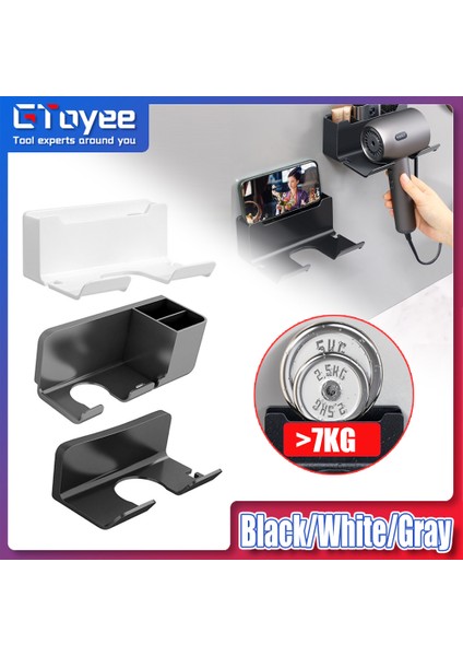 Tip 1-Beyaz Saç Kurutma Makinesi Tutucu Duvara Monte Raf Banyo Raf Depolama Tutucu Depolama Rafları Aksesuarları Raflar Saç Fırçası Depolama Braketi (Yurt Dışından)