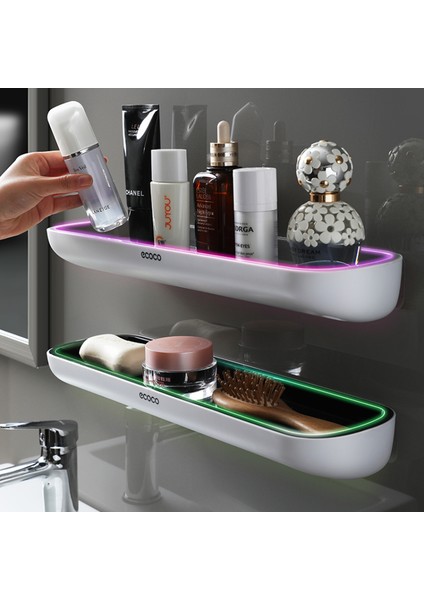Siyah Çubuklu Ecoco Banyo Rafları Depolama Rafı Duvara Monte Şampuan Baharat Duş Organizatör Banyo Aksesuarları Havlu Çubuğu Yok Matkap (Yurt Dışından)