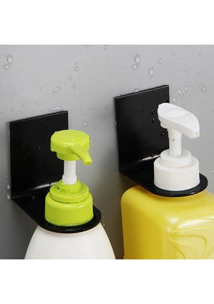 Gümüş Askı Duvar Sticker Duş Jeli Şişe Tutucu Şampuan El Sabunu Kanca Tutucu Sıvı Sabunluk Mutfak Banyo Tuvalet (Yurt Dışından)