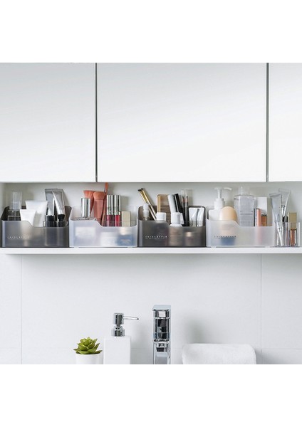 Beyaz Şık Plastik Makyaj Organizatör Banyo Saklama Kutusu Kozmetik Organizatör Masaüstü Makyaj Takı Saklama Kutusu Çeşitli Eşyalar Konteyner (Yurt Dışından) modelleri