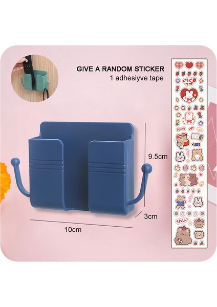 Mavi Sevimli Saklama Kutusu Yapışkan Büyük Duvara Asılı Temizlik Peçeteleri Saklama Kutusu Kozmetik Dekorasyon Kutusu Banyo Aksesuarları (Yurt Dışından)