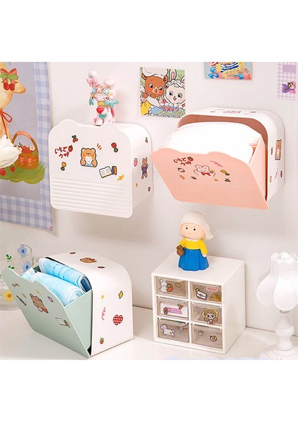 Mavi Sevimli Saklama Kutusu Yapışkan Büyük Duvara Asılı Temizlik Peçeteleri Saklama Kutusu Kozmetik Dekorasyon Kutusu Banyo Aksesuarları (Yurt Dışından) indirimleri