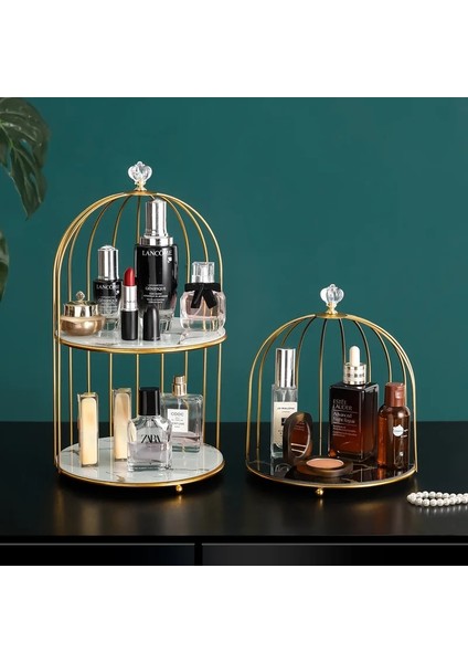 07 Makyaj Kozmetik Organizatör Işık Lüks Demir Depolama Rafı Banyo Dresser Cilt Bakım Ürünleri Masaüstü Kozmetik Depolama Rafı (Yurt Dışından) fırsatları