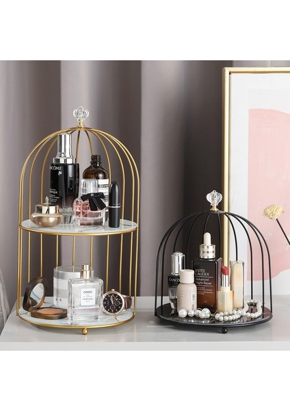 07 Makyaj Kozmetik Organizatör Işık Lüks Demir Depolama Rafı Banyo Dresser Cilt Bakım Ürünleri Masaüstü Kozmetik Depolama Rafı (Yurt Dışından) indirimleri