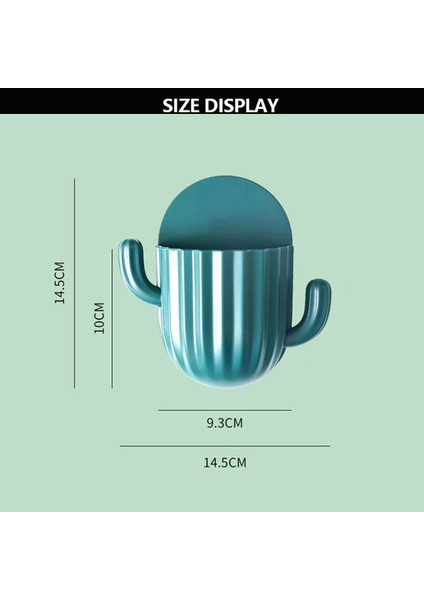 Pembe Ev Duvar Kendinden Yapışkanlı Kaktüs Depolama Rafı Mutfak Banyo Diş Fırçası Depolama Duvara Montaj Tutucu (Yurt Dışından)