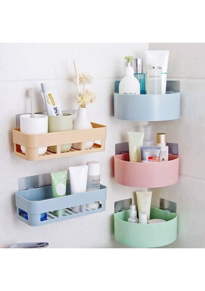 03 Duvara Monte Çok Fonksiyonlu Raf Snap Up Köşe Raf Plastik Banyo Raf Organizatör Drenaj Raf Duş Depolama Rafı (Yurt Dışından) fiyatları