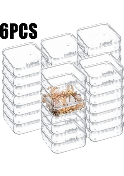 6 Adet 6 Adet Şeffaf Mini Saklama Kutusu Boncuk Küpe Yüzük Takı Saklama Kabı Plastik Küçük Kare Kutular Takı Organizatör (Yurt Dışından) fiyatları