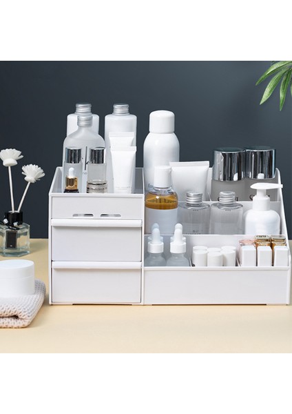 WHITE25 2X15 4X11 5c Masaüstü Bölmeli Kozmetik Ayırma ve Saklama Kutusu Tuvalet Masası Ruj Tutucu Depolama Rafı (Yurt Dışından) fırsatları