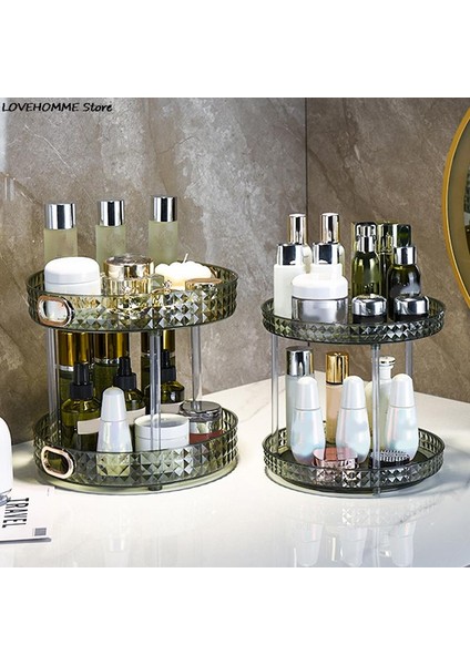 A3 Tek/çift/üç Katmanlı Makyaj Organizatör Kristal Su Geçirmez Kozmetik Tutucu Banyo Depolama Cilt Bakımı Pamuklu Ped Raf (Yurt Dışından) fırsatları