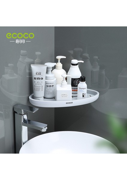 Gri Ecoco Üçgen Köşe Banyo Rafı Duvara Monte Depolama Rafı Losyonlar Depolama Mutfak Düzenleyici Banyo Aksesuarları (Yurt Dışından)