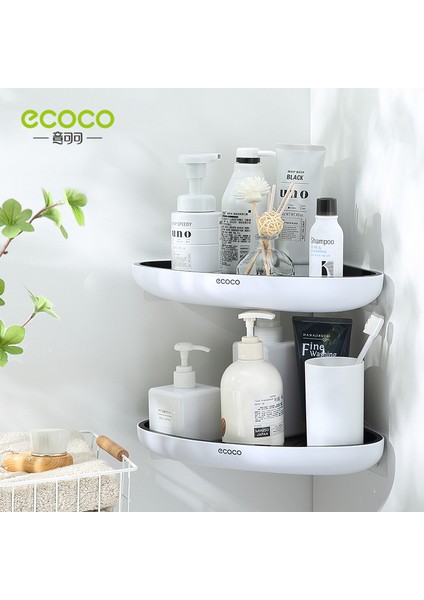 Gri Ecoco Üçgen Köşe Banyo Rafı Duvara Monte Depolama Rafı Losyonlar Depolama Mutfak Düzenleyici Banyo Aksesuarları (Yurt Dışından) modelleri