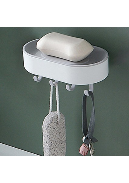 Beyaz Kendinden Drenajlı Sabun Kutusu Boşaltma Banyo Depolama Raf Depolama Rafı Kanca ile Asılı Sabun Sünger Raf Banyo Duş Için (Yurt Dışından) modelleri